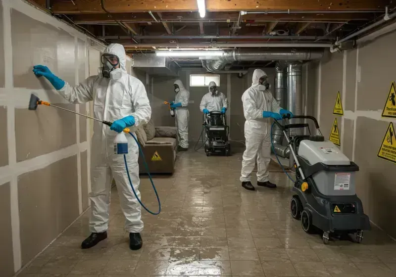 Basement Moisture Removal and Structural Drying process in Kaufman, TX